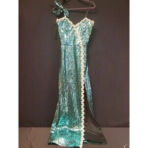 Rose Taft For Couture Fashions NWT Green Sequin And Beaded Gown Dress Vintage